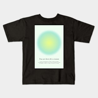 Positive Affirmation Green Gradient Aesthetic Aura Energy Kids T-Shirt